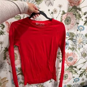Figs Women's Bold Red Long Sleeve Tee